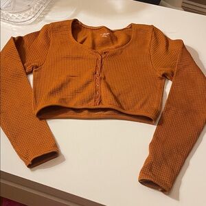 Urban Outfitters Textured Orange Crop Top